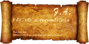 Fülöp Annamária névjegykártya