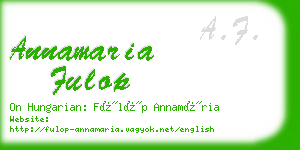 annamaria fulop business card